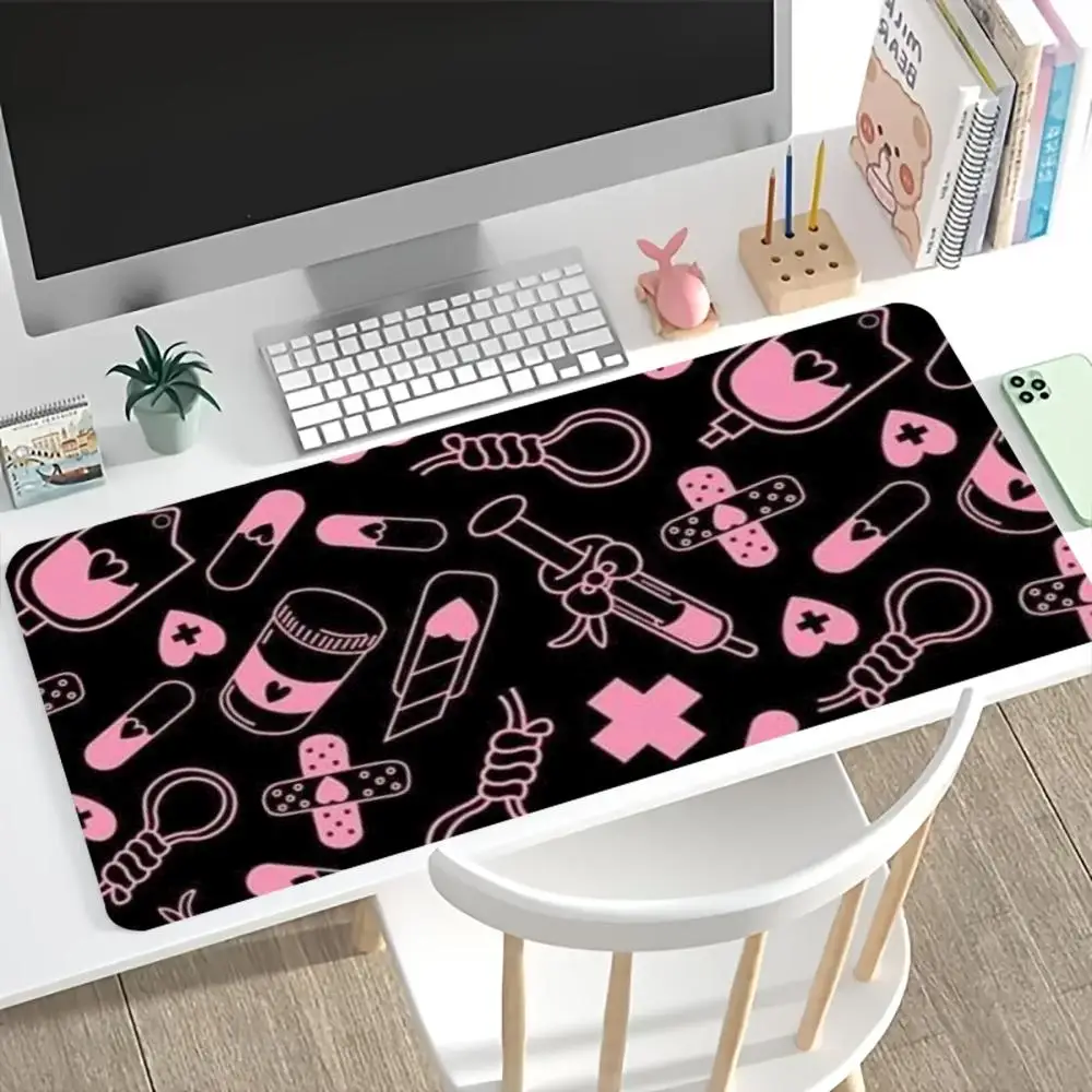Kawaii Pink Medical Pattern Ga - Desk Setup Pc And Laptop ulasan dan harga