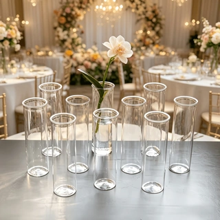 10-27Clear Acrylic Cylinder Va - Desk Setup Minimalist ulasan dan harga