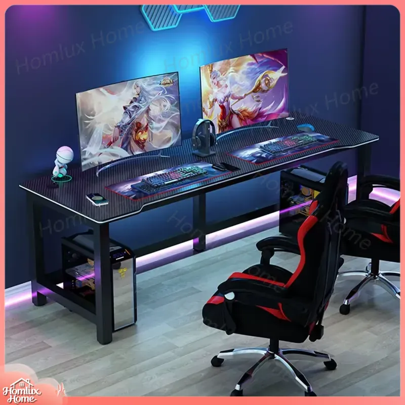 Carbon Fiber Texture Black Gam - Desk Setup L Shaped ulasan dan harga
