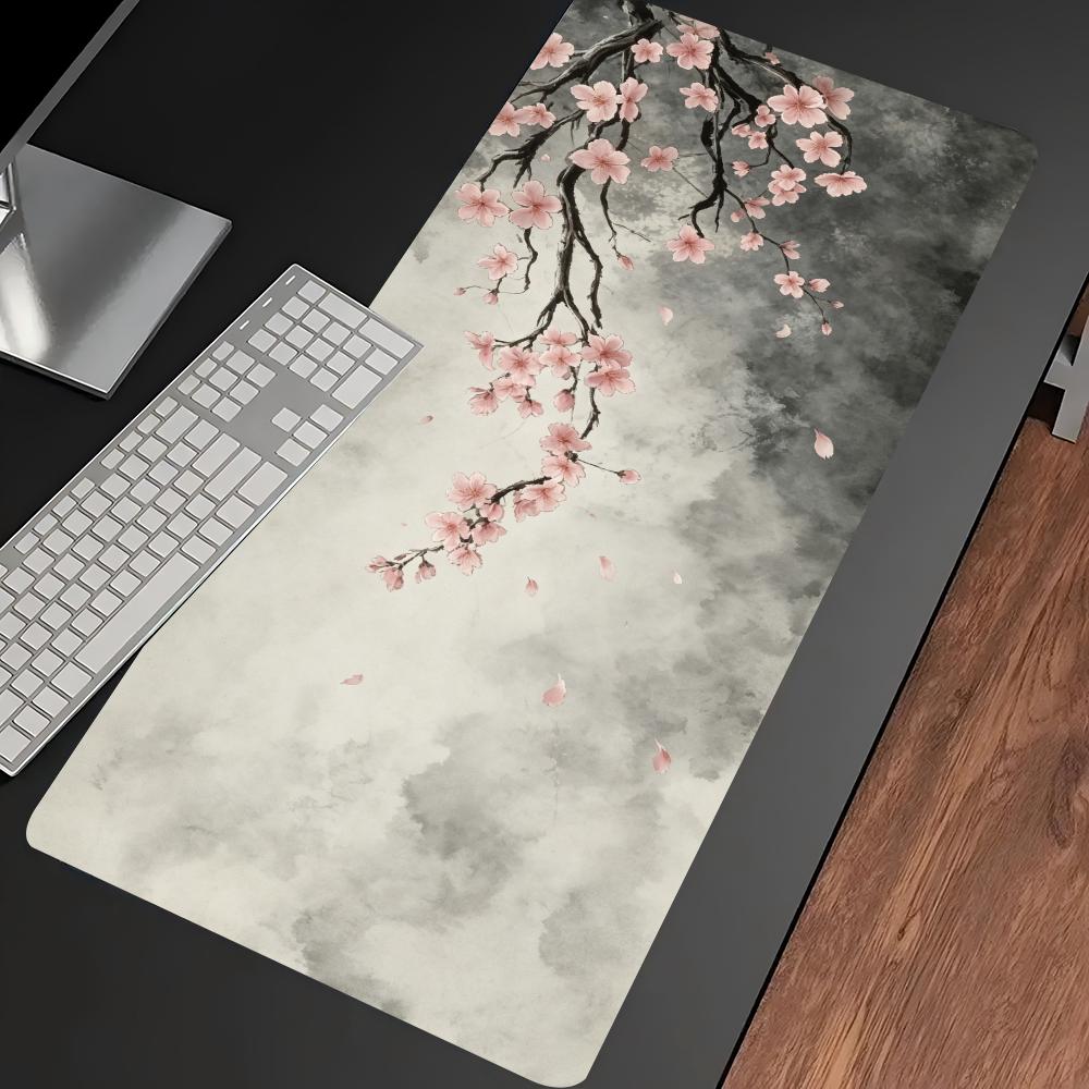 Plum Blossom Ink Art Extended  - Desk Setup Pc And Laptop ulasan dan harga