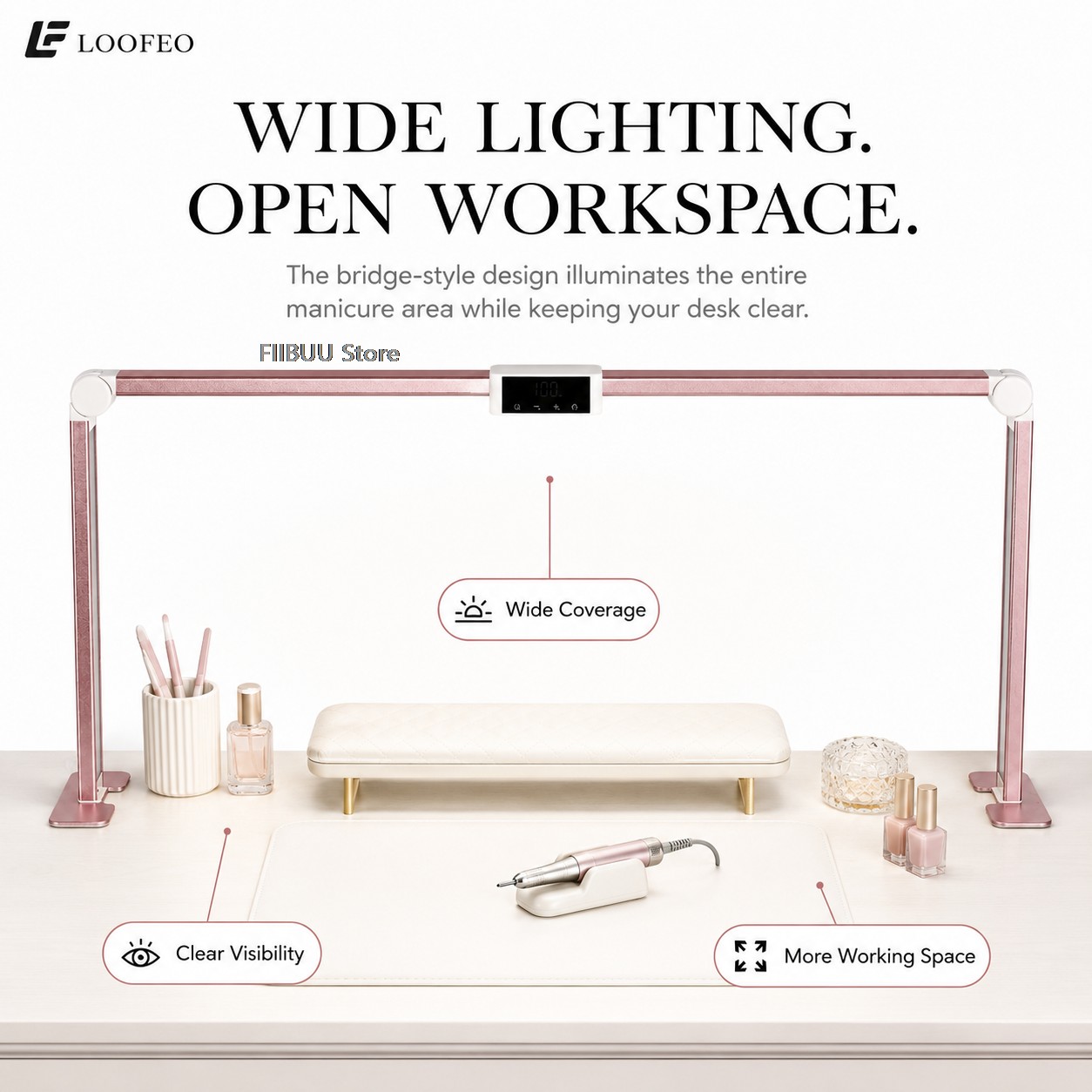 Professional LED Nail Desk Lam - Desk Setup Lamp ulasan dan harga