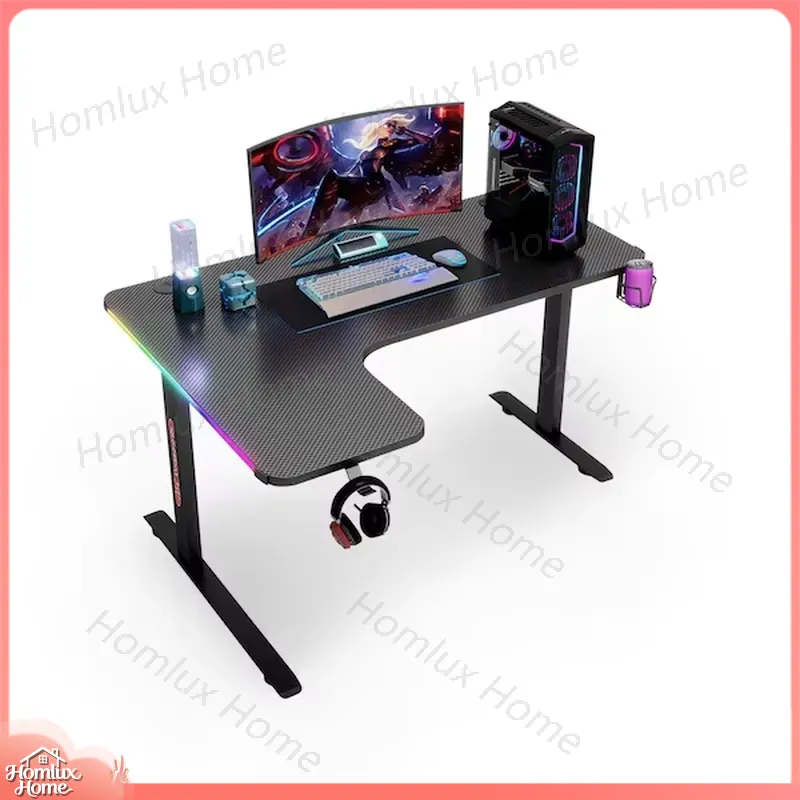 Large L-Shaped RGB LED Gaming  - Desk Setup L Shaped ulasan dan harga
