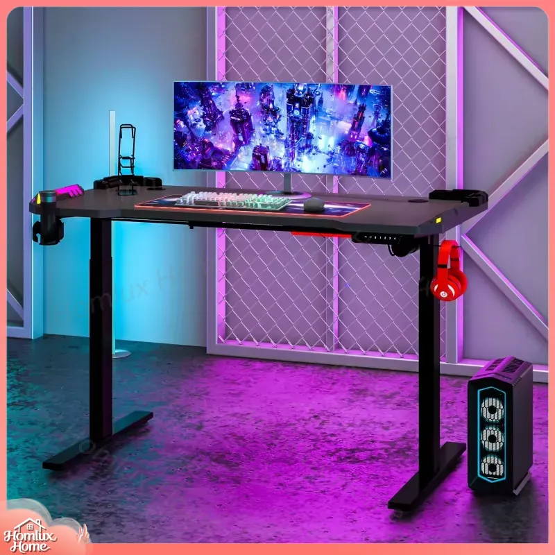 Custom Adjustable RGB LED Desk - Desk Setup L Shaped ulasan dan harga