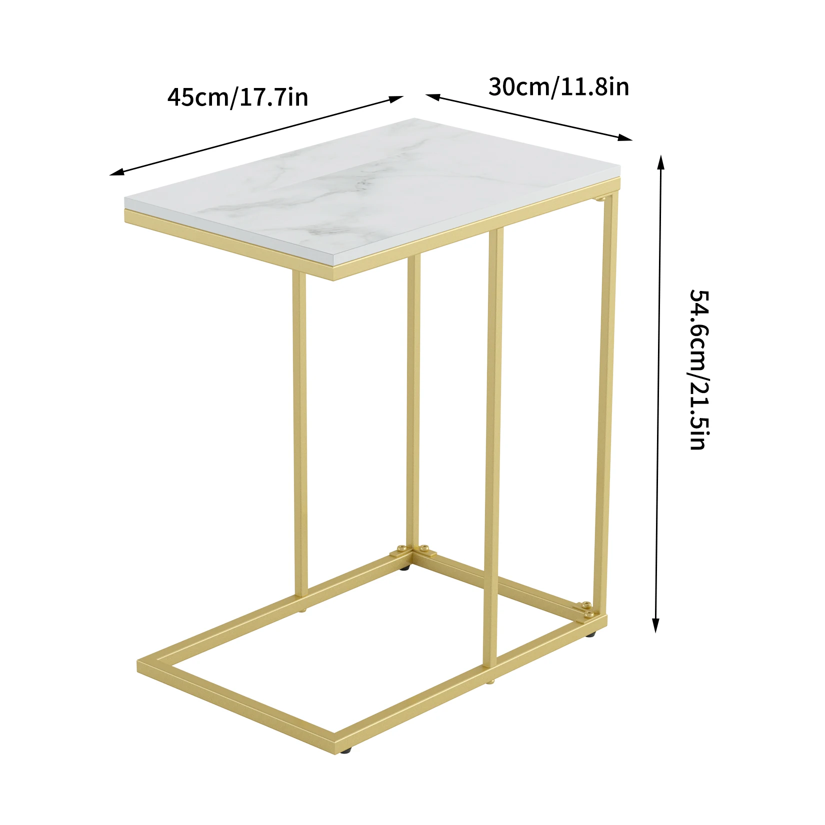 Marble Side End Table, C Shape - Desk Setup Minimalist ulasan dan harga